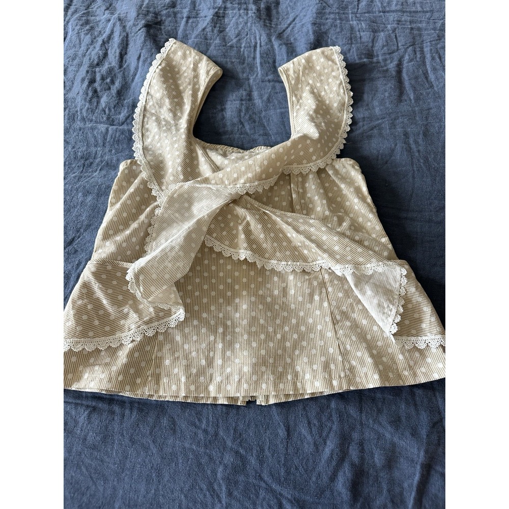 Lulumari Women's‎ Large Top NWT Ruffled Cross Front - Picture 4 of 8